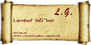 Larnhof Gábor névjegykártya